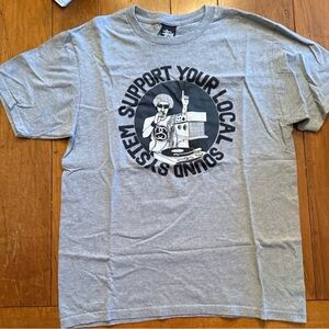 Stussy Gray Graphic T-Shirt unisex